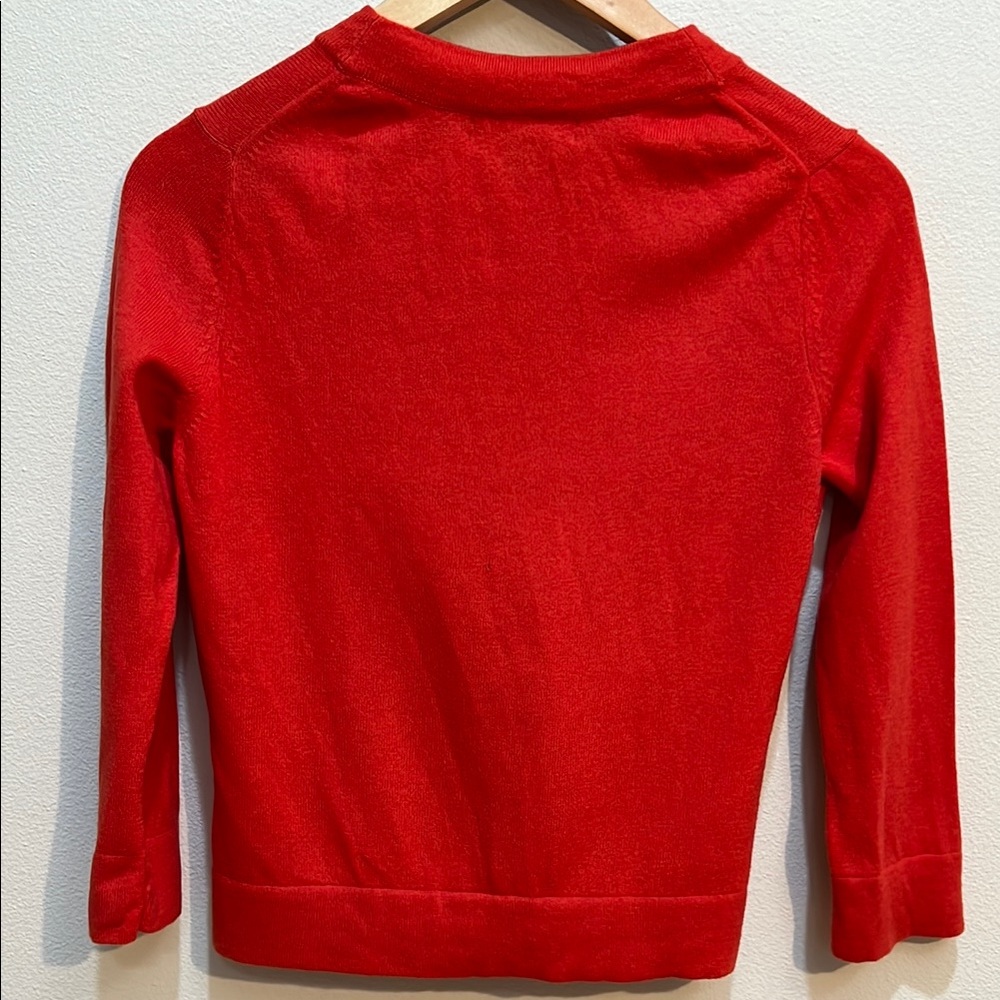 Banana Republic Red cropped Cardigan Sweater with 3/4 sleeves - Picture 6 of 12